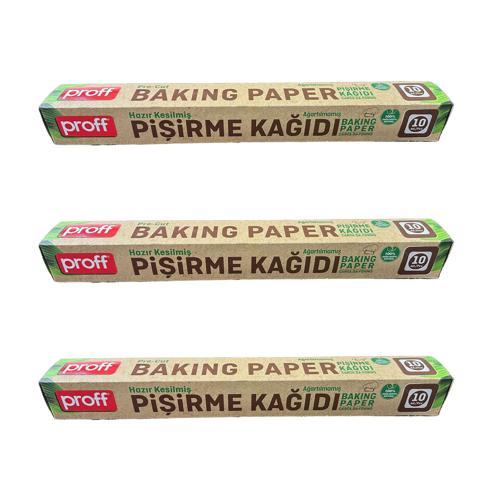 Ağartılmış Doğal Kesimli Yağlı Fırın Pişirme Kızartma Kağıdı - 42x37 Cm. - 10 Adetlik 3 Kutu