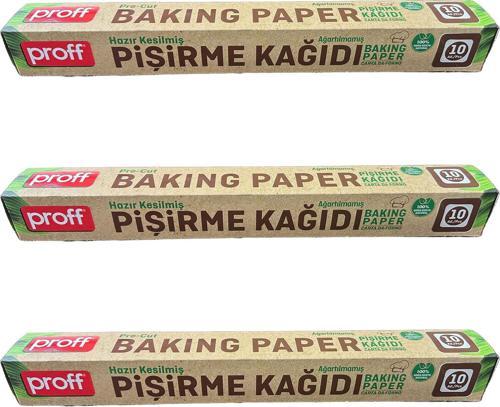 Ağartılmış Doğal Kesimli Yağlı Fırın Pişirme Kızartma Kağıdı - 42x37 Cm. - 10 Adetlik 3 Kutu