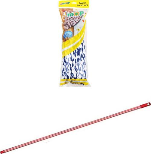 PM02 Yedek Pamuklu Mikrofiber Islak Vidalı İpli Mop Paspas Takımı - 1 Adet