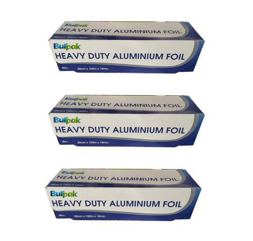 Heavy Duty Ağır Hizmet Tipi Alüminyum Folyo - 30 Cm. x 150 Metre - 18 Mikron - 3 Paket