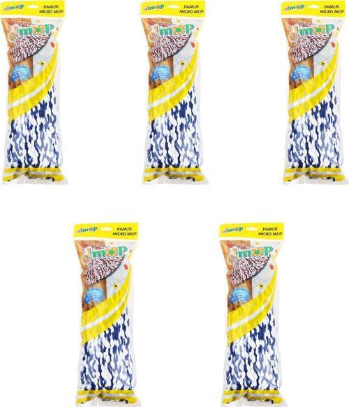 PM02 Yedek Vidalı Mop Paspas Püskül Ucu - Pamuklu Mikrofiber İpli Mop Yedeği Başlığı - 5 Adet