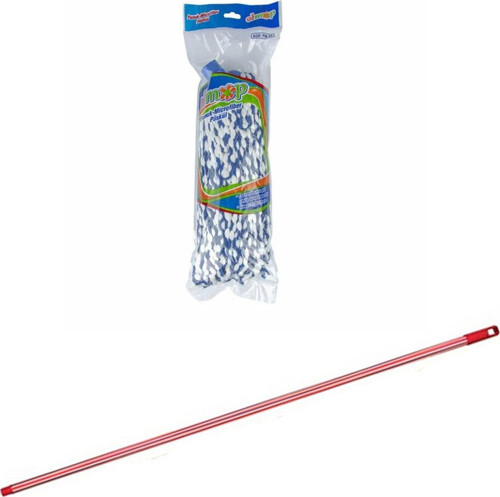 PM03 Yedek Pamuklu Mikrofiber Islak Vidalı İpli Mop Paspas Takımı - 1 Adet