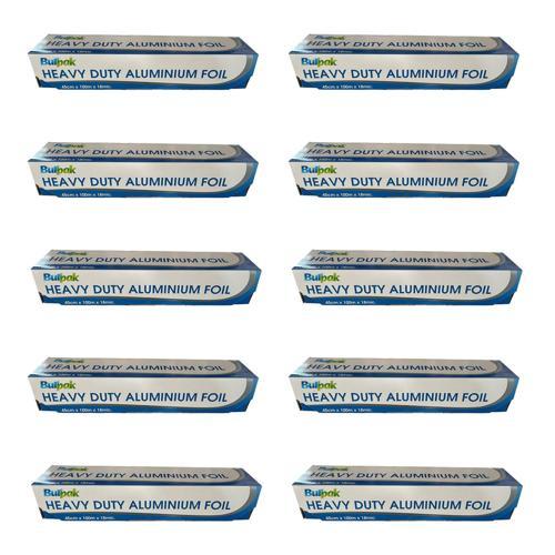 Heavy Duty Ağır Hizmet Tipi Alüminyum Folyo - 45 Cm. x 100 Metre - 18 Mikron - 10 Paket