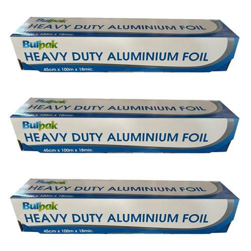 Heavy Duty Ağır Hizmet Tipi Alüminyum Folyo - 45 Cm. x 100 Metre - 18 Mikron - 3 Paket