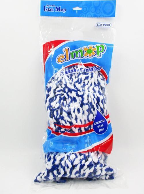 PM06 Mikrofiber Pamuk Yedek Havlu Dar Islak Mop - Mop Başlığı - Paspas Ucu - 17 Cm. - 1 Adet