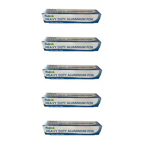 Heavy Duty Ağır Hizmet Tipi Alüminyum Folyo - 45 Cm. x 100 Metre - 18 Mikron - 5 Paket