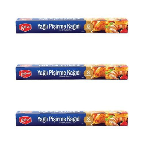 Yağlı Fırın Tepsi Pişirme Kızartma Kağıdı - 8 Metre - 3 Kutu