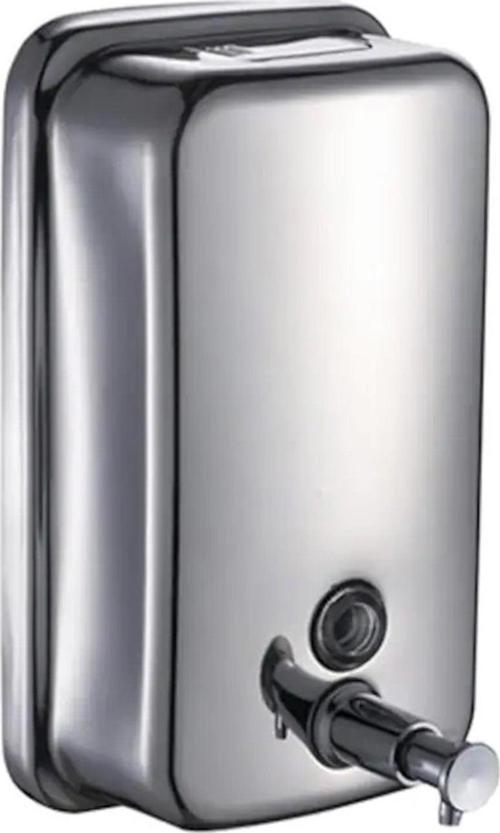 Paslanmaz Krom Duvara Monte Sıvı Sabun Dispenseri Aparatı -Sıvı Sabunluk - 500 Gr. Hazneli