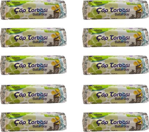Mavi Büyük Boy Battal 75x90 Cm. 30 Litre Çöp Torbası Poşeti - 10 Adetlik 10 Rulo