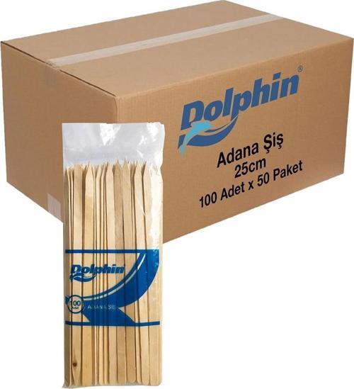 Bambu Ahşap Adana Çöp Şiş - 24 Cm. - 100 lü 50 Paket / Koli