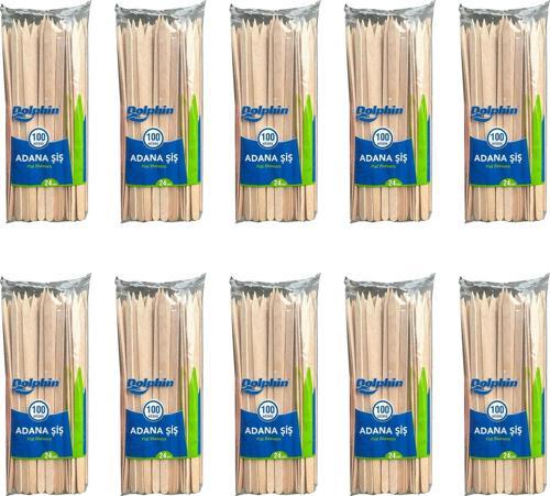 Bambu Ahşap Adana Çöp Şiş - 24 Cm. - 100'lü 10 Paket