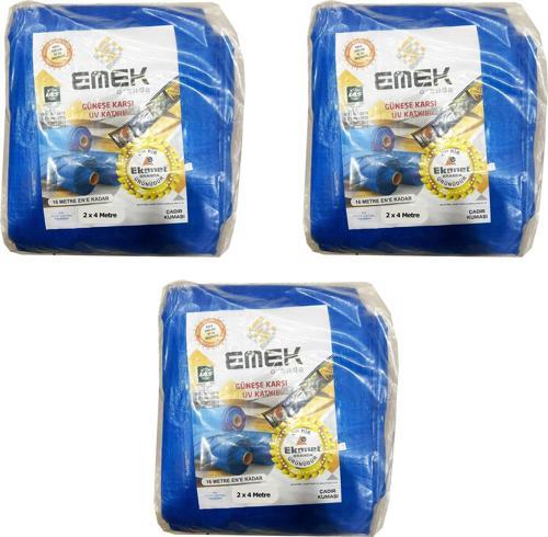Çadır Kumaşı Branda Tente UV Güneşlik Gölgelik Koruma Yağmur Su Geçirmez - 2x4 Metre - 3 Paket