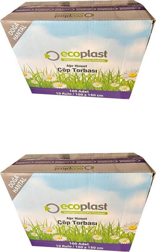 240 Litre Siyah Hantal Konteyner Çöp Torbası - 100 x 150 Cm. - 600 Gr. - 10 Adetlik 20 Rulo