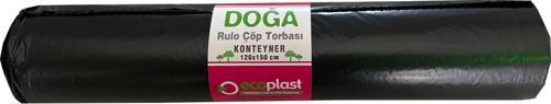 240 Litre Siyah Hantal Konteyner Çöp Torbası - 120 x 150 Cm. - 700 Gr. - 10 Adetlik 1 Rulo
