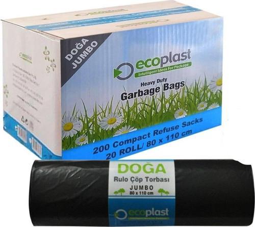 Battal Boy Çöp Torbası Poşeti - 400 Gr. - 90 Litre - 80 x 110 Cm / 10 Adetlik 20 Rulo / Koli