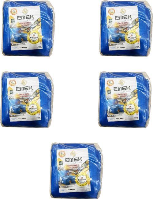 Çadır Kumaşı Branda Tente UV Güneşlik Gölgelik Koruma Yağmur Su Geçirmez - 3x4 Metre - 5 Paket