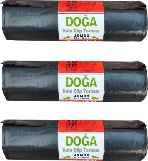 Battal Boy Çöp Torbası Poşeti - 500 Gr. - 90 Litre - 80 x 110 Cm / 10 Adetlik 3 Rulo