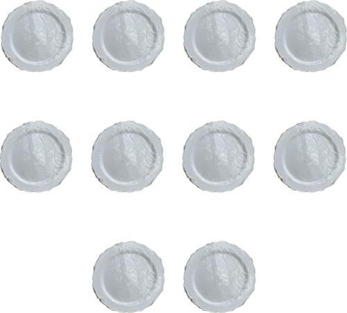 Parti Davet Piknik Doğum Günü Sert Plastik Mika Tabak - Beyaz - 18 Cm. - 6'lı 10 Paket