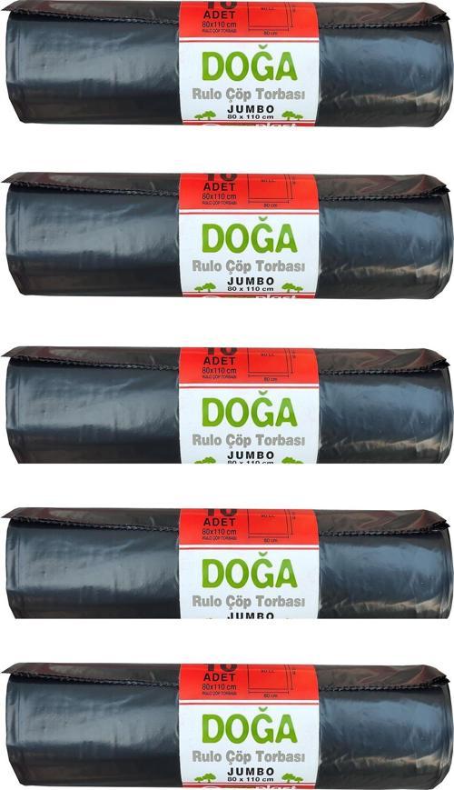 Battal Boy Çöp Torbası Poşeti - 500 Gr. - 90 Litre - 80 x 110 Cm / 10 Adetlik 5 Rulo
