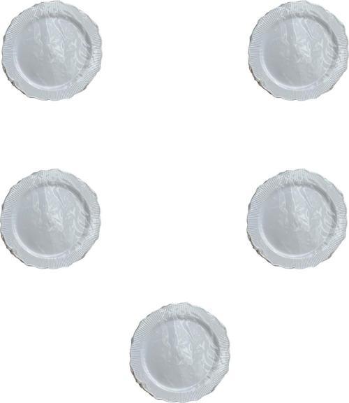 Parti Davet Piknik Doğum Günü Sert Plastik Mika Tabak - Beyaz - 18 Cm. - 6'lı 5 Paket