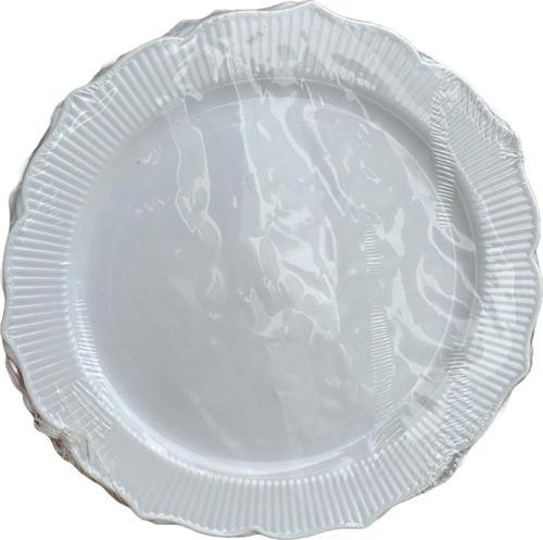Parti Davet Piknik Doğum Günü Sert Plastik Mika Tabak - Beyaz - 18 Cm. - 6'lı Paket