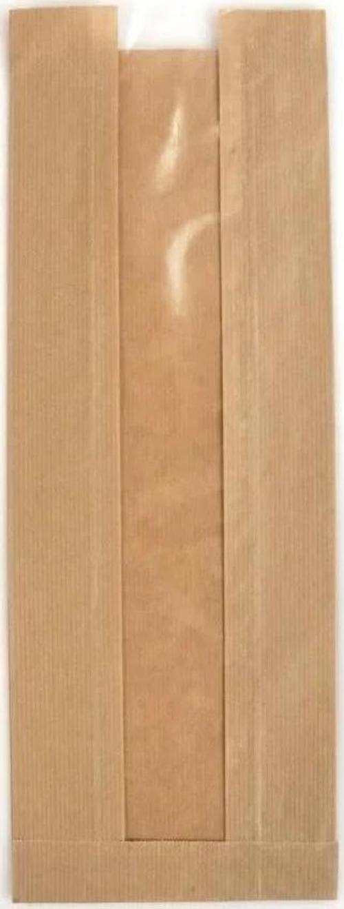Pencereli Şemua Çizgili Baget Ekmek Fırın Kese Kağıdı - Orta boy -15x33 Cm. -2.5 Kg - Ort. 400 Ad