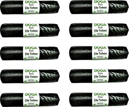 Battal Boy Siyah Çöp Torbası Poşeti - 300 Gr. - 75 x 90 Cm / 10 Adetlik 10 Rulo