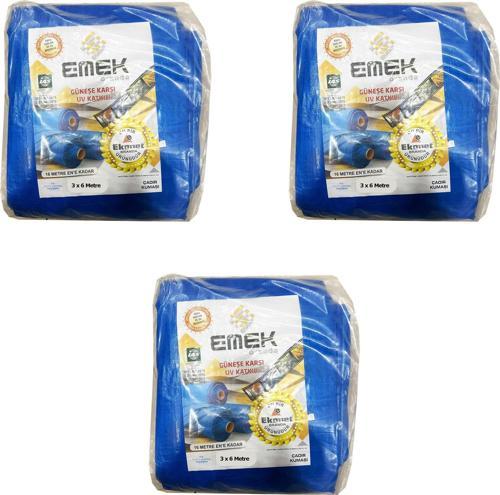 Çadır Kumaşı Branda Tente UV Güneşlik Gölgelik Koruma Yağmur Su Geçirmez - 3x6 Metre - 3 Paket