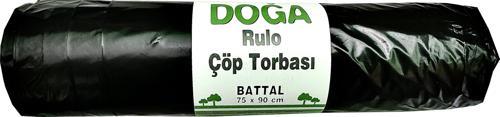 Battal Boy Siyah Çöp Torbası Poşeti - 300 Gr. - 75 x 90 Cm / 10 Adetlik Rulo