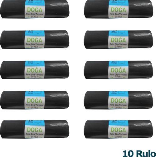 Jumbo Boy Siyah Çöp Torbası Poşeti - 300 Gr. - 90 Litre - 80 x 110 Cm / 10 Adetlik 10 Rulo