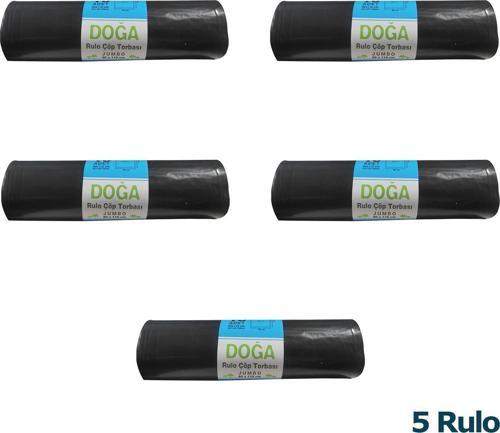 Jumbo Boy Siyah Çöp Torbası Poşeti - 300 Gr. - 90 Litre - 80 x 110 Cm / 10 Adetlik 5 Rulo