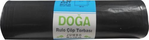 Jumbo Boy Siyah Çöp Torbası Poşeti - 300 Gr. - 90 Litre - 80 x 110 Cm / 10 Adetlik Rulo
