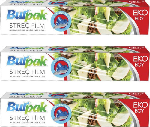 Eko Şeffaf Mutfak Rulo Streç Film Folyo - 30 Cm. x 166 Metre - 9.5 Mikron - Gıdaya Uygun - 3 Paket