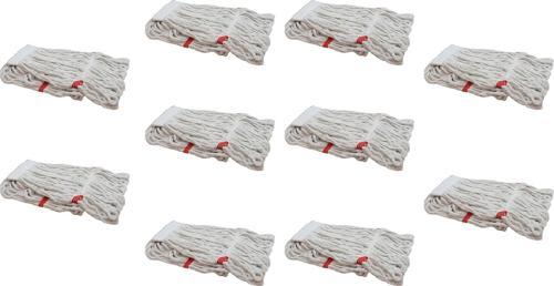 Dar Yedek Islak Mop Paspas Ucu Başlığı Püskül -17 Cm. - Pamuklu - Beyaz - 450 Gram. - 10 Adet