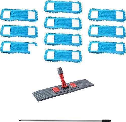 Makarna Şönil Kuru Nemli Palet Tablet Mop Yedek Seti Takımı - 10 ad 80 Cm. Mop + Mop Tutucu + Sap