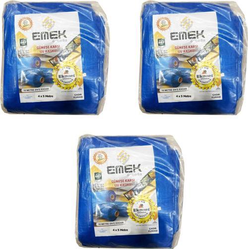 Çadır Kumaşı Branda Tente UV Güneşlik Gölgelik Koruma Yağmur Su Geçirmez - 4x5 Metre - 3 Paket