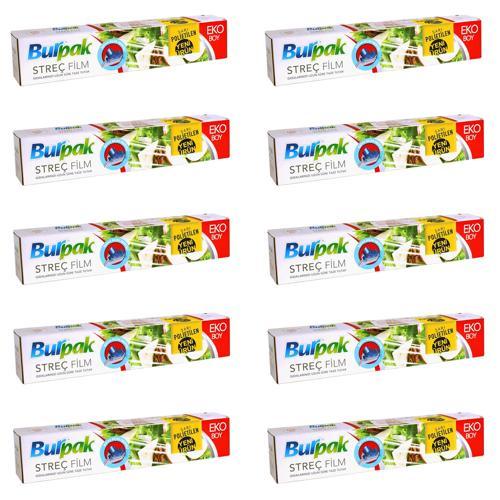 Sarı Şeffaf Mutfak Rulo Streç Film Folyo - 45 Cm. x 166 Metre - 9 Mikron - Gıdaya Uygun - 10 Paket