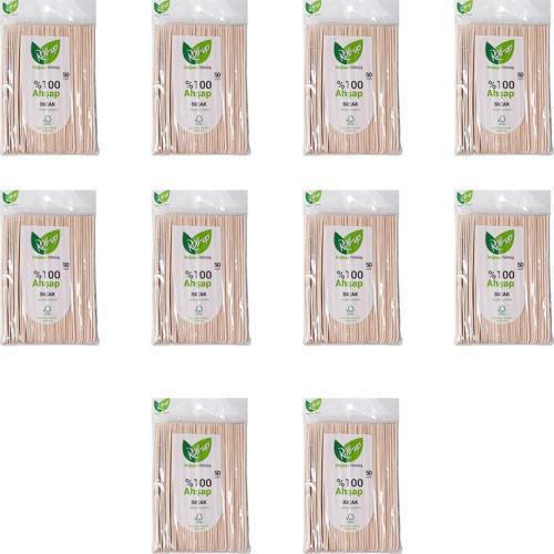 Doğaya Dönüş Ekolojik Doğal Doğa Dostu %100 Ahşap Bıçak - 16 Cm. - 50'li 10 Paket