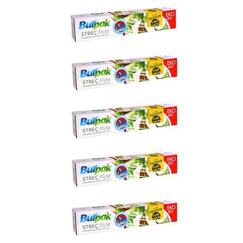 Sarı Şeffaf Mutfak Rulo Streç Film Folyo - 45 Cm. x 166 Metre - 9 Mikron - Gıdaya Uygun - 5 Paket