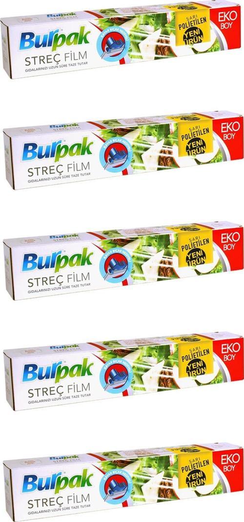 Sarı Şeffaf Mutfak Rulo Streç Film Folyo - 45 Cm. x 166 Metre - 9 Mikron - Gıdaya Uygun - 5 Paket