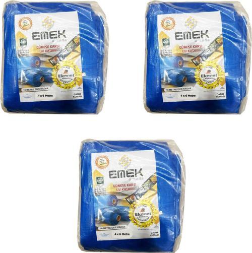 Çadır Kumaşı Branda Tente UV Güneşlik Gölgelik Koruma Yağmur Su Geçirmez - 4x6 Metre - 3 Paket