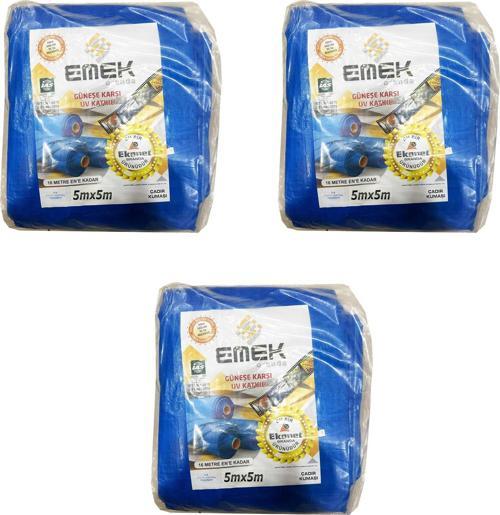 Çadır Kumaşı Branda Tente UV Güneşlik Gölgelik Koruma Yağmur Su Geçirmez - 5x5 Metre - 3 Paket