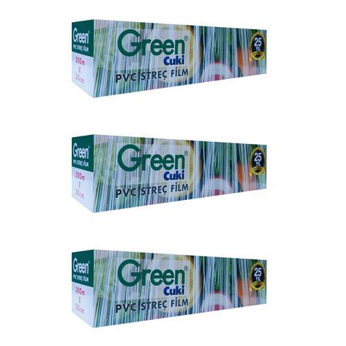 PVC Streç Film Folyo - Gıdaya Uygun - 9 Mikron - 30 x 300 Metre - 3 Paket