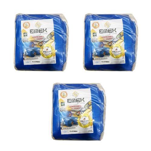 Çadır Kumaşı Branda Tente UV Güneşlik Gölgelik Koruma Yağmur Su Geçirmez - 5x6 Metre - 3 Paket