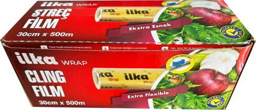 Şeffaf Mutfak Rulo Streç Film Folyo - 30 Cm. x 500 Metre - Gıdaya Uygun - 1 Paket