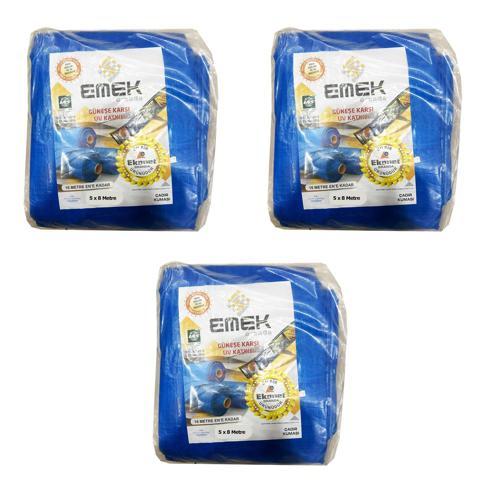 Çadır Kumaşı Branda Tente UV Güneşlik Gölgelik Koruma Yağmur Su Geçirmez - 5x8 Metre - 3 Paket