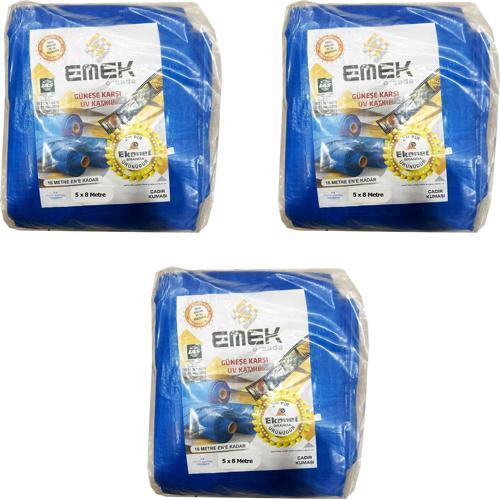 Çadır Kumaşı Branda Tente UV Güneşlik Gölgelik Koruma Yağmur Su Geçirmez - 5x8 Metre - 3 Paket