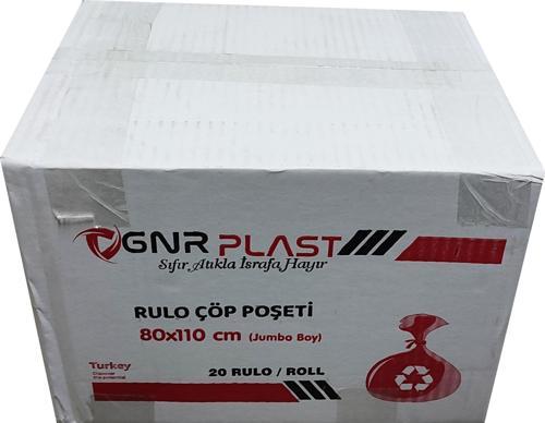 Endüstriyel Jumbo Çöp Torbası Poşeti - 2 Kat - Siyah - 500 Gr. - 80x110 Cm. -10x20 Rulo / Koli