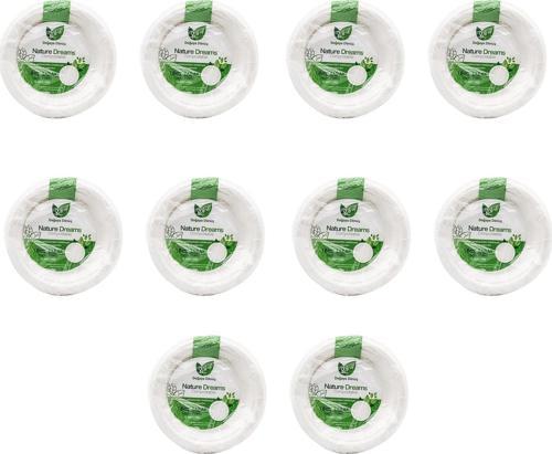 Nature Ekolojik Karton Kağıt Parti Tek Kullanımlık Tabak - 18 Cm. - 50 Adetlik 10 Paket