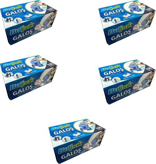 Bıurpak Tek Kullanımlık Kalın Pratik Kutulu Galoş - Mavi - 100 Adetlik 5 Paket